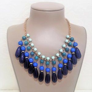 Vera Bradley Women's Short Ombré Necklace Gold Tone With Blue NWT MSP $58.00